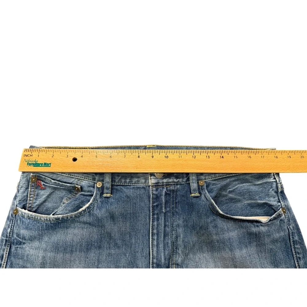 Polo Ralph Lauren Mens Straight Leg Jeans Blue Medium Wash‎ Button Fly 34x30
